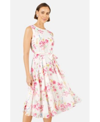 Women's Delicate Floral Midi Skater Dress