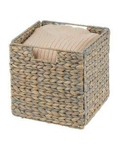 Hyacinth Woven Cube Bin Basket Organizer
