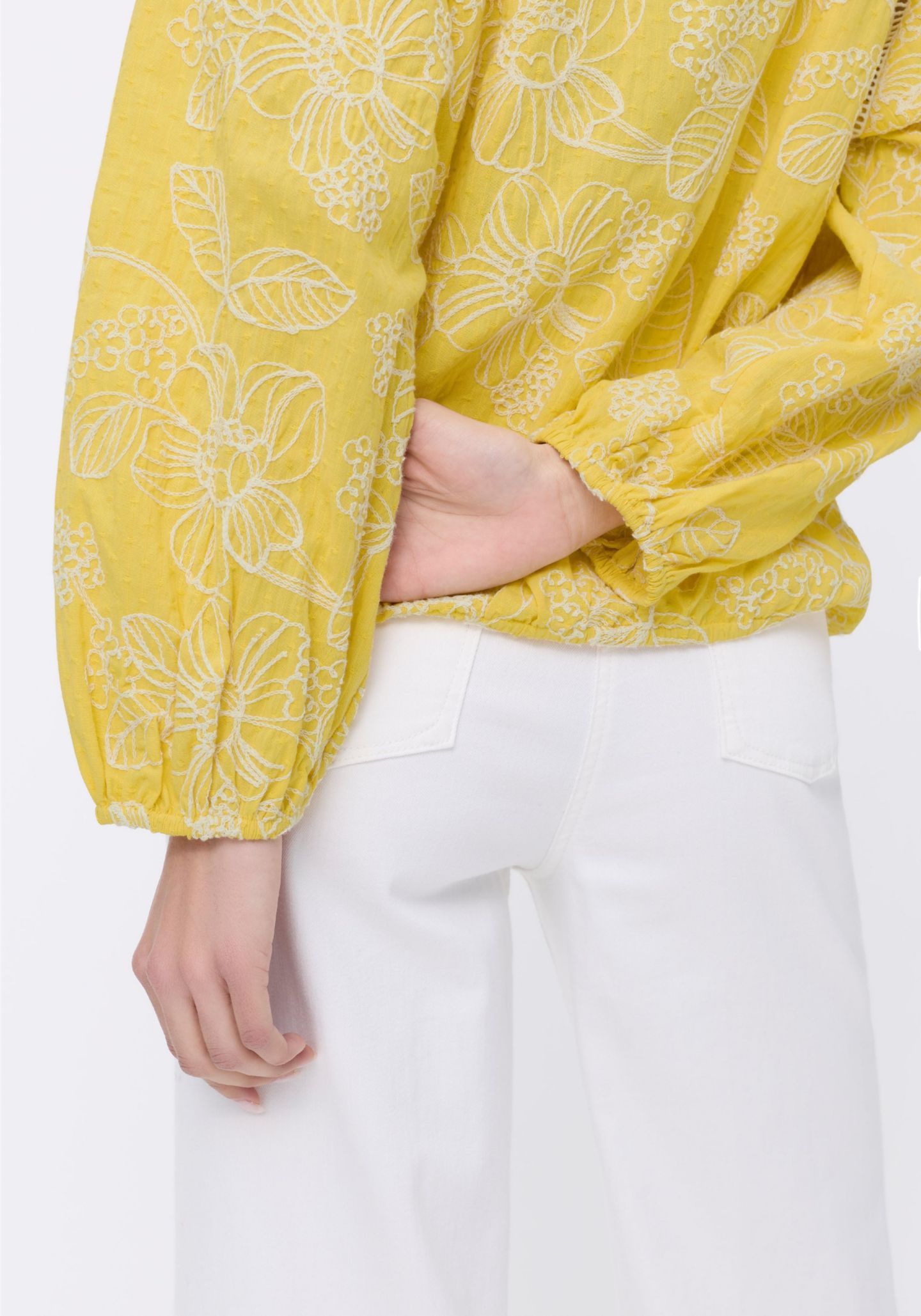 Женская блузка Olsen Embrodiered Tunic Blouse, цвет: Золотой жёлтый — фото 2