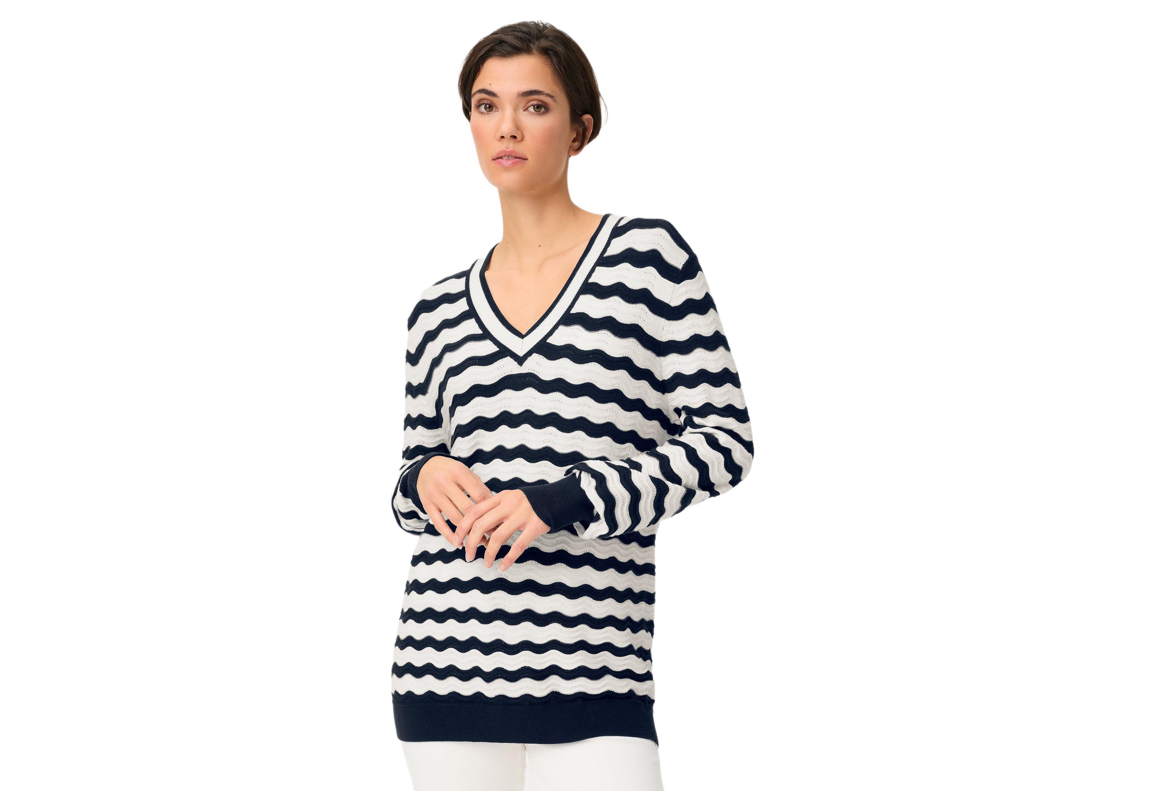 Olsen Women's Wave Ajour Knit Sweater