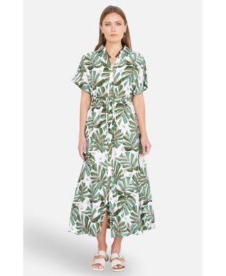 Women's Relaxed Boho Print Maxi Shirt Dress