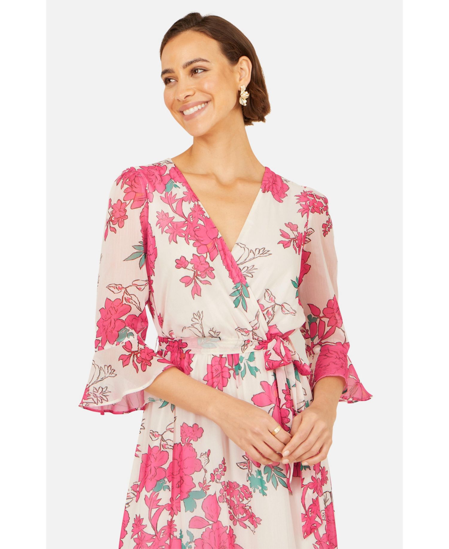 Women's Blossom Print Maxi Wrap Dress