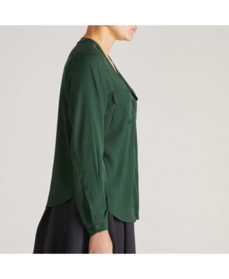 Plus Size Stretch Cupro Button-Down Blouse