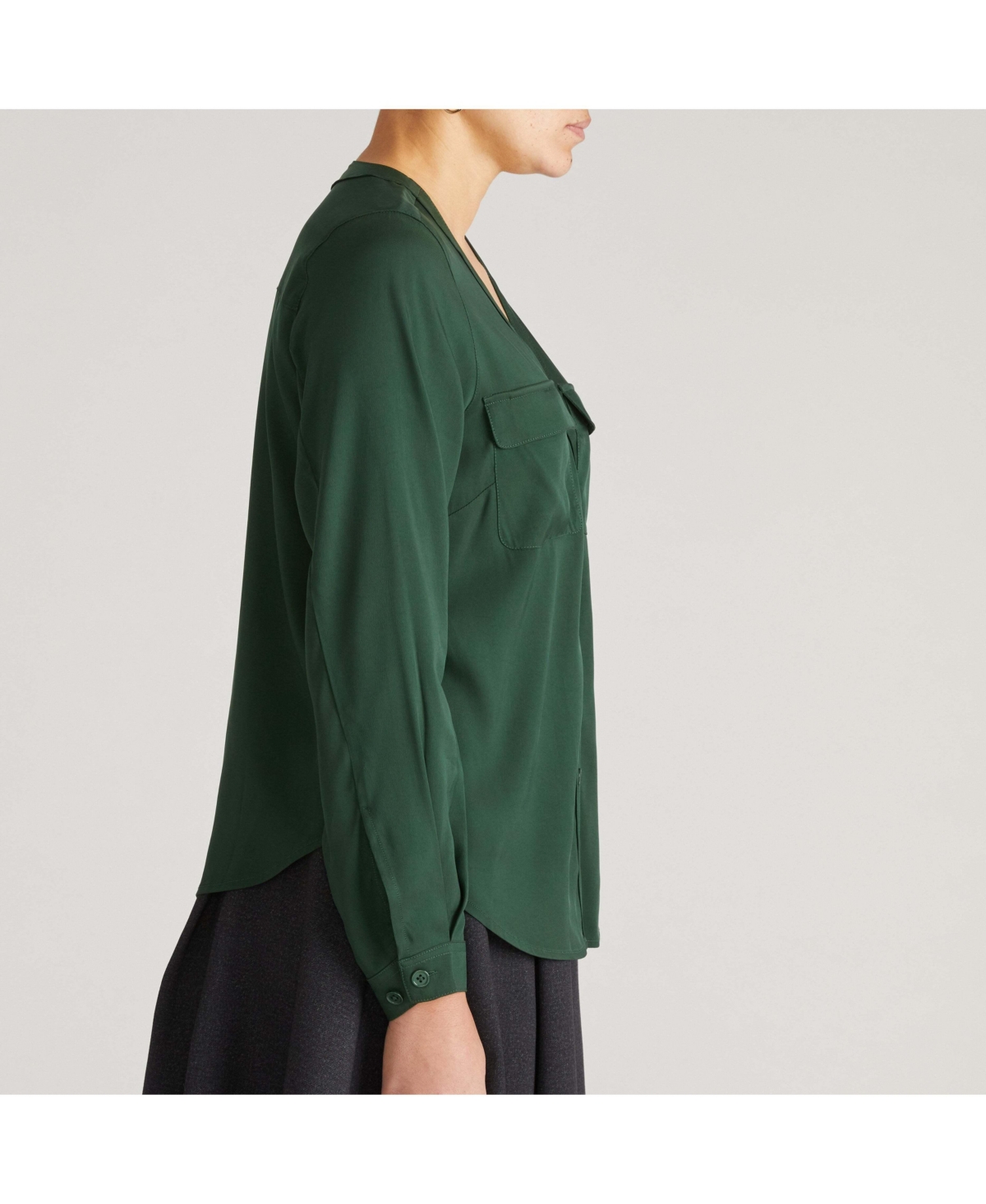 Universal Standard Plus Stretch Cupro Button-Down Blouse