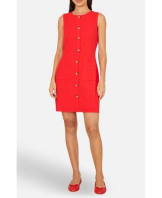 Women's Viscose Button Detail Shift Dress