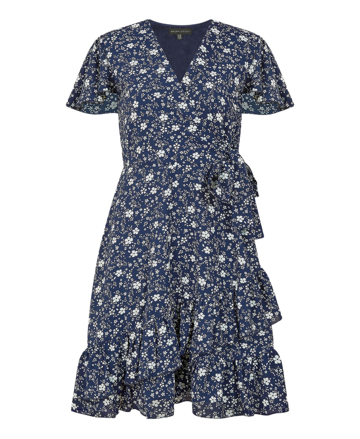 Women's Ditsy Floral Wrap Frill Dress