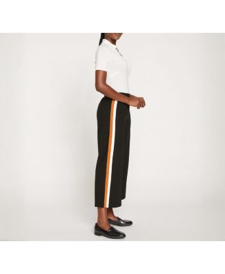 Women's Plus Size Wide Leg Stripe Ponte Pant
