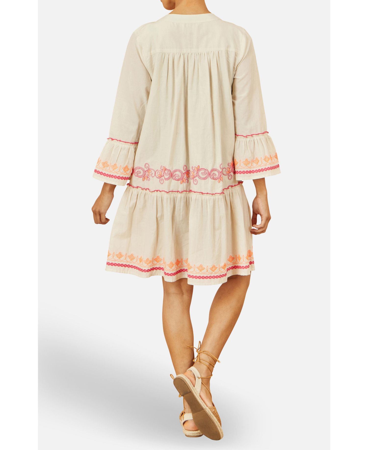 Women's Embroidered Cotton Tunic Dress