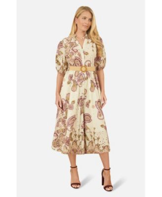 Women's Broderie Anglaise Cotton Midi Dress