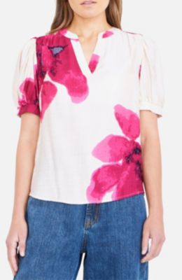 Women's Watercolour Viscose Floral Top