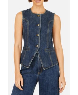 Women's Stretch Long Denim Waistcoat