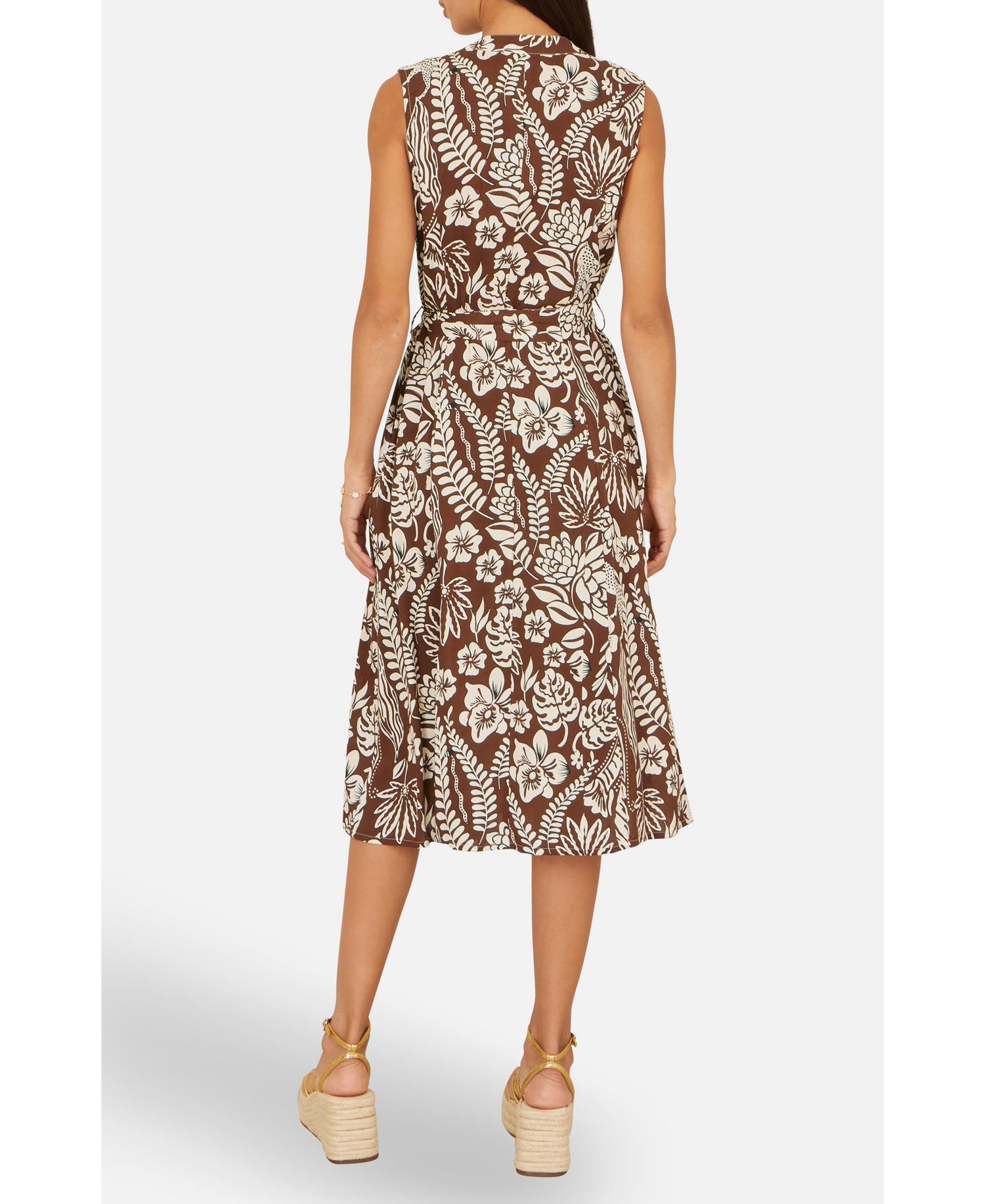 Women's Leaf Print Shirt Dress