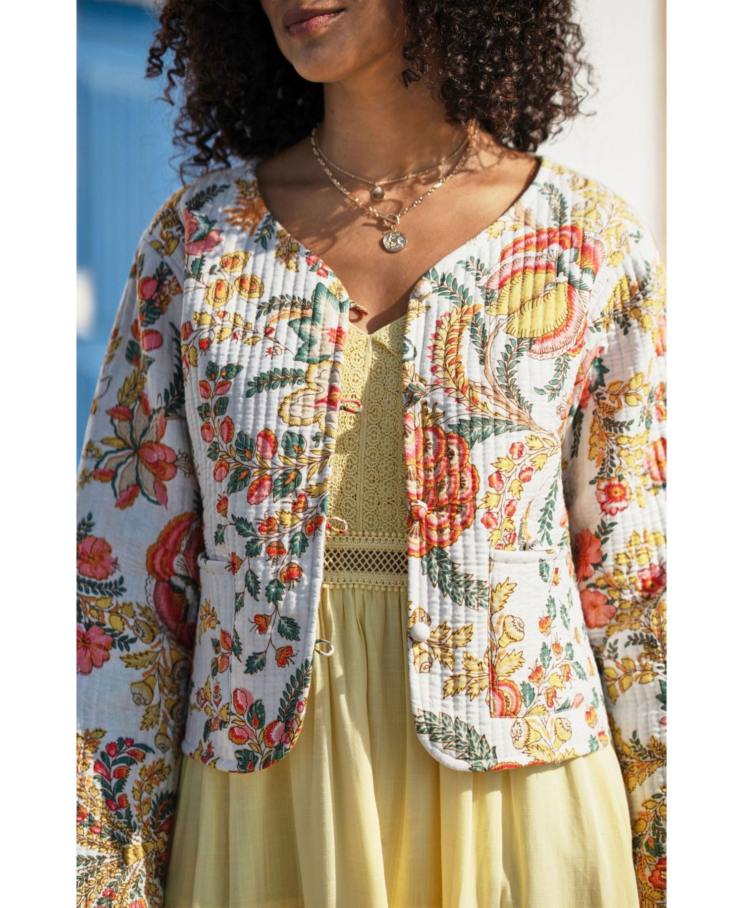 Women's Boho Cotton Reversible Quilted Jacket