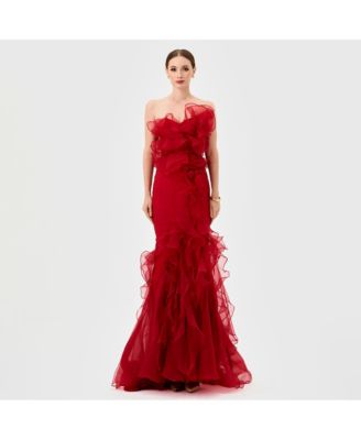 Women's Zita Strapless Ruffle Gown