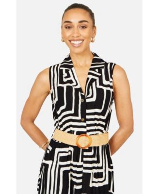 Women's Geo Print Midi Shirt Dress