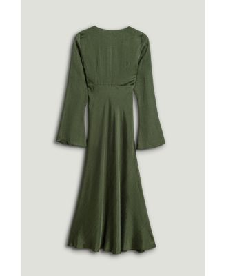 Women's Crystal-Button V-Neck Maxi Dress