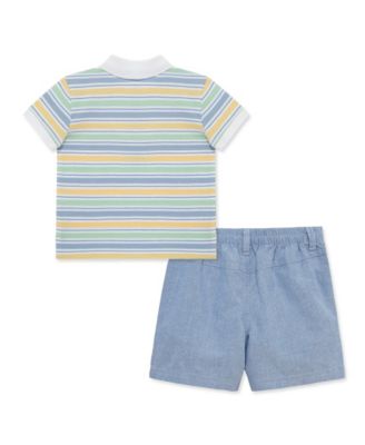 Baby Boys' Collared Neck Polo Shirt and Shorts, 2-Piece Set