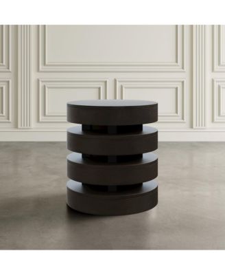 Brix Mid-Century Modern Floating Sculpture Layered Round End Table