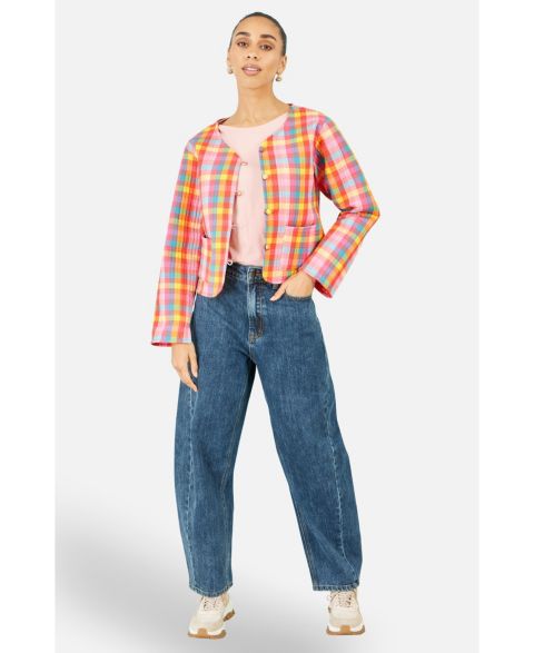 Женские куртки Yumi Checked Reversible Cotton Quilted Jacket