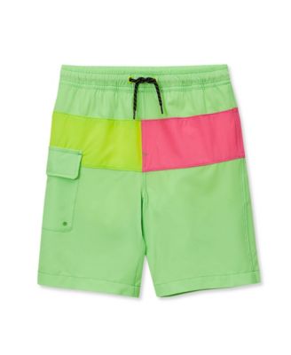 Toddler Chlorine Resistant Colorblock Hydroliner Board Swim Trunks