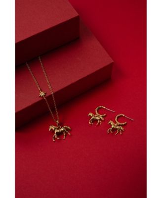 Horse Huggie Hoop Earring