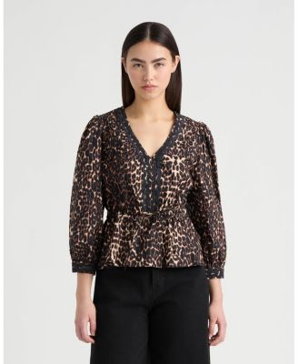 Women's Peplum Blouse with Ric Rac Detailing