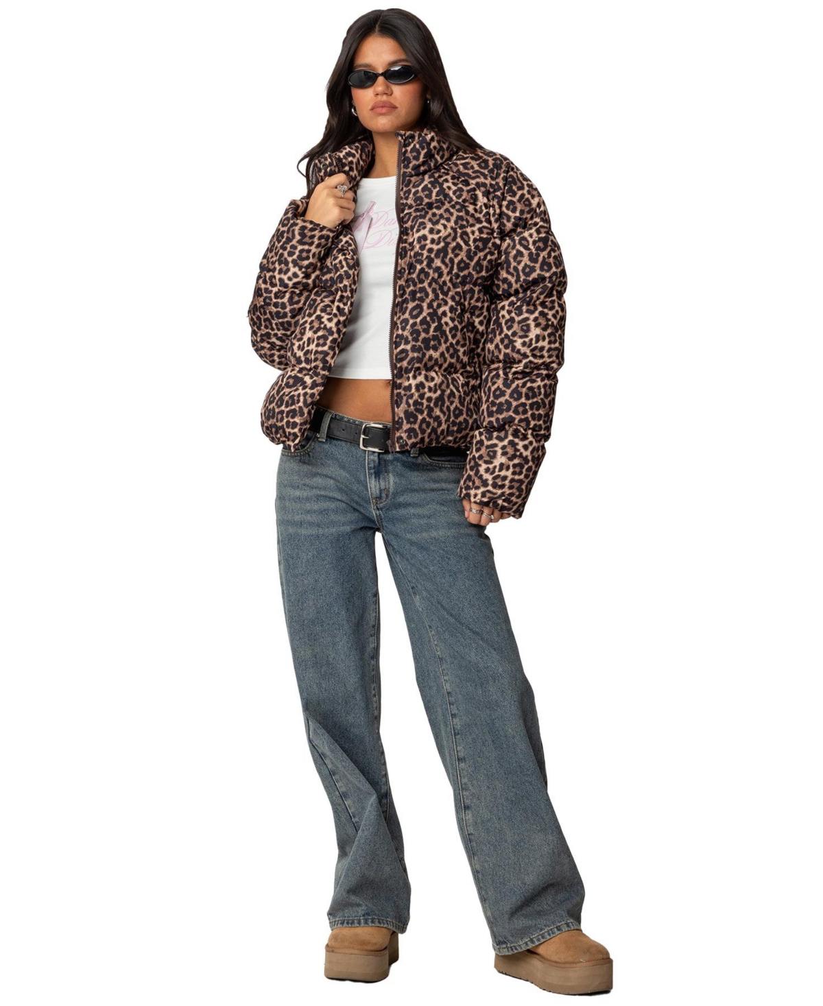Edikted Women's Dalya Leopard Printed Puffer Jacket