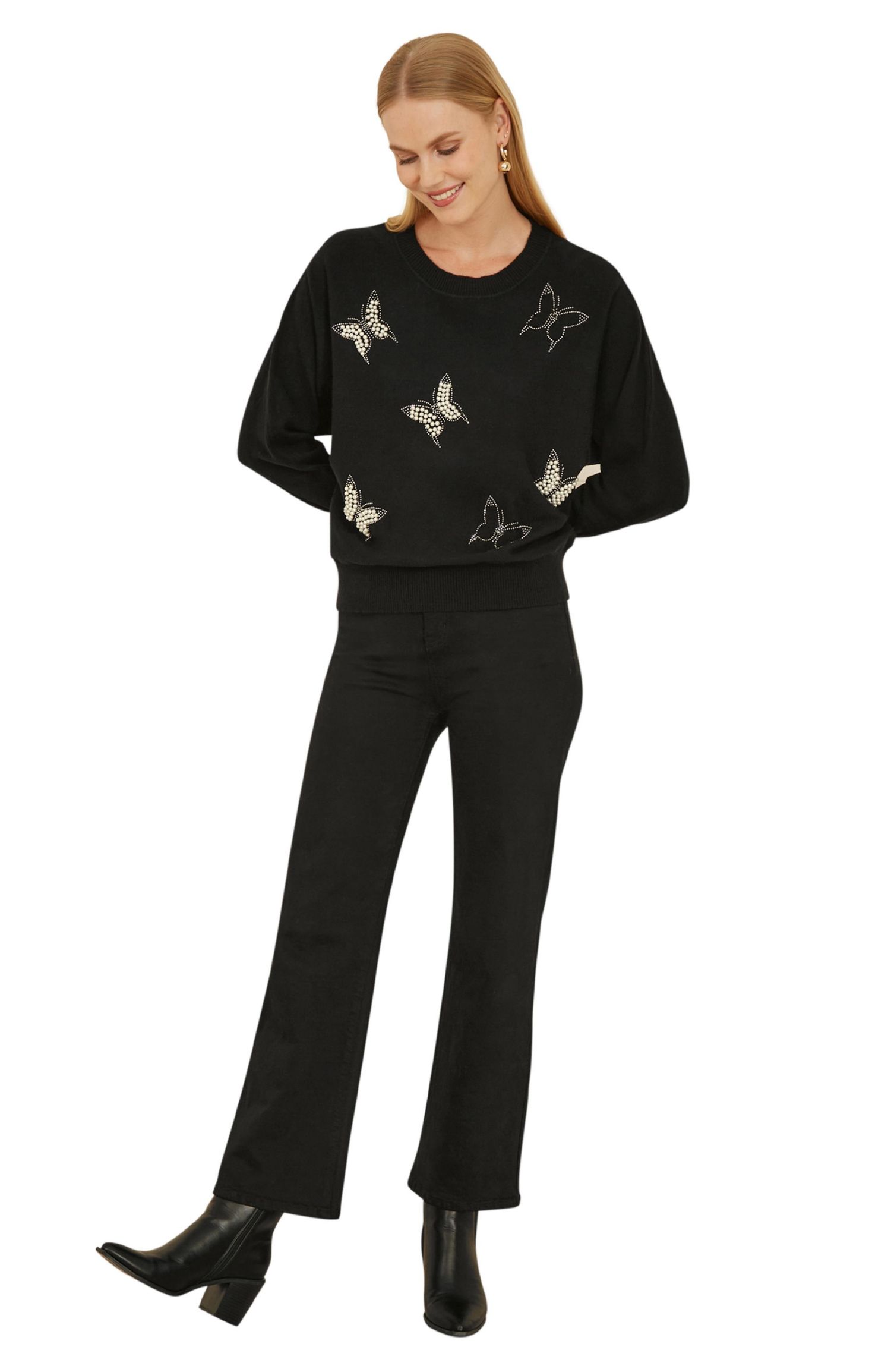Women's Sequin Butterfly Jumper