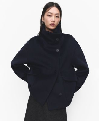 Women's Wool Funnel-Neck Coat