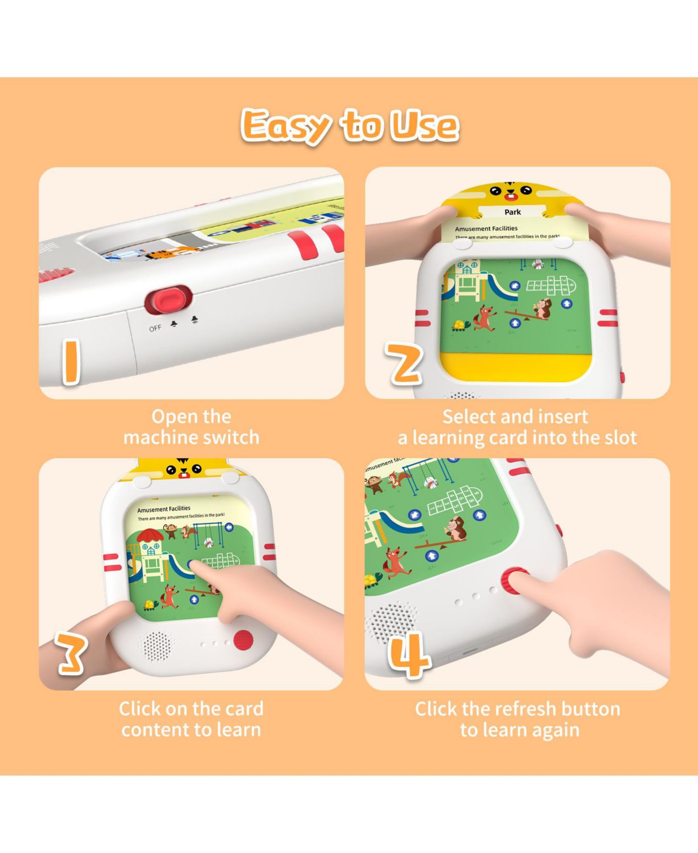 Детская игрушка Alilo Screen-Free Interactive Learning Tablet with Talking Flash Cards, Ages 2+ — фото 7