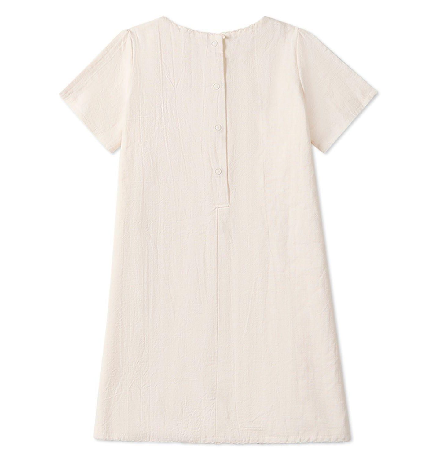 Платье MeMoi "The Most Perfect Bows" Embroidered Cotton Short-Sleeve Dress для девочек-малышей, цвет: Морская соль — фото 2