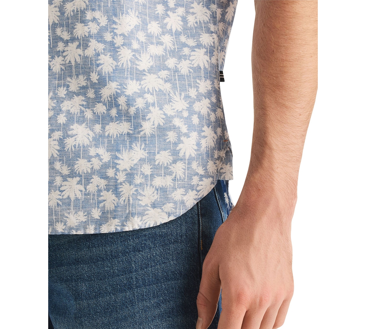 Nautica Men's Reverse Palm Tree Printed Short-Sleeve Shirt