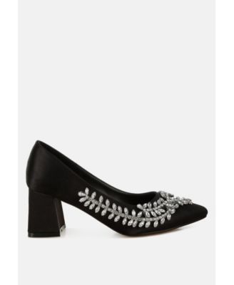 Women's Abatina Satin Diamante Embellished Pumps