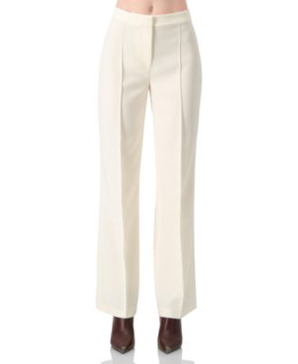 Women's Straight-Leg Tailored Trousers in Natural Tone