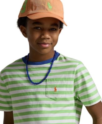 Boys' 8-20 Striped Cotton Jersey Pocket Tee