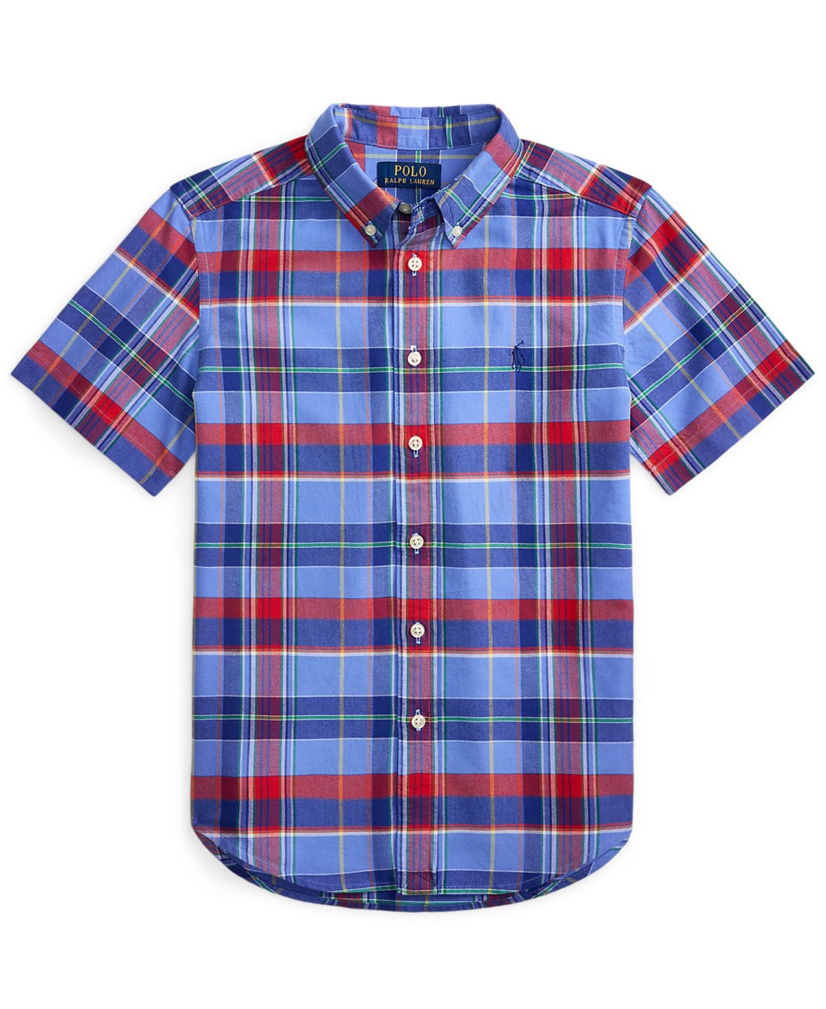 Polo Ralph Lauren Boys' 8-20 Plaid Short-Sleeve Oxford Shirt