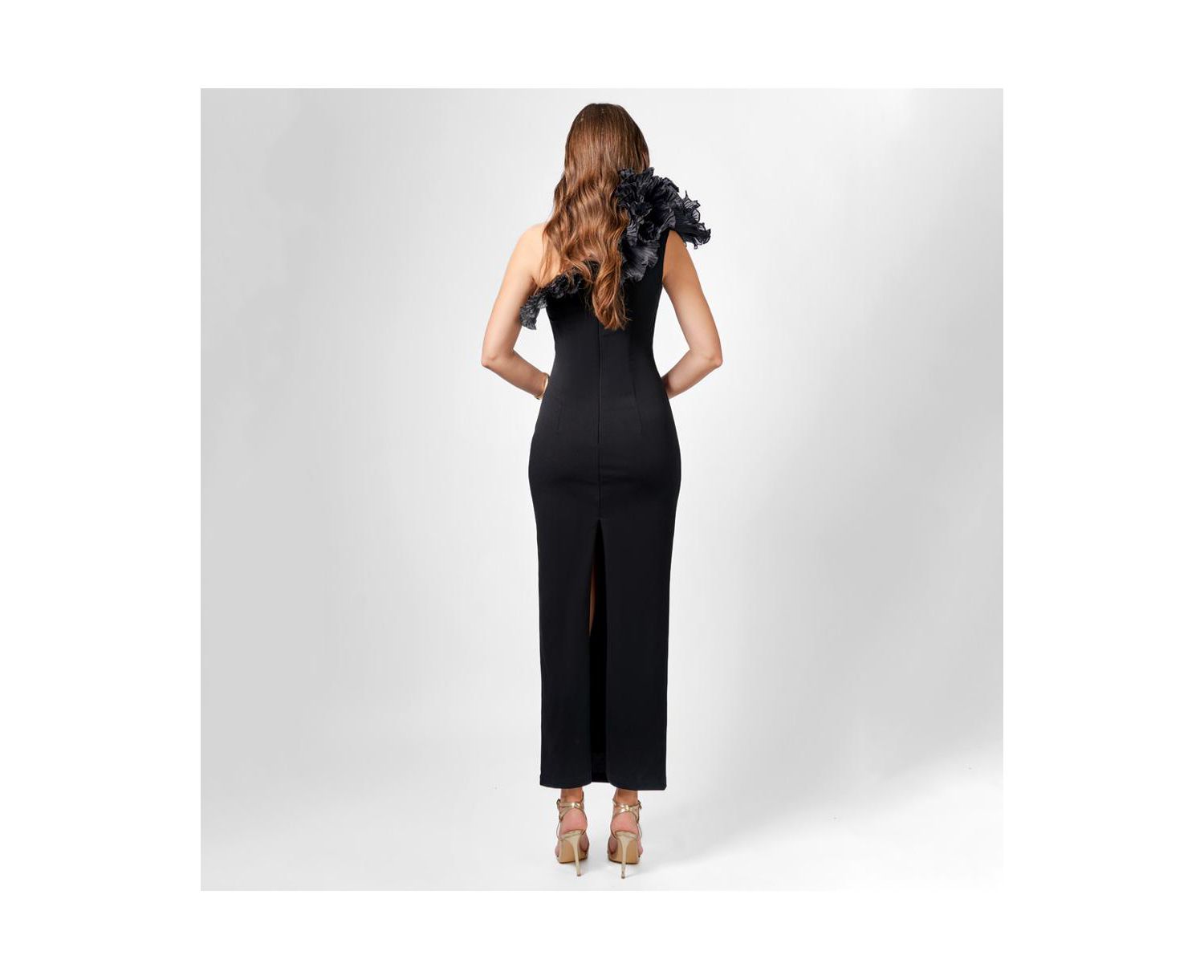 Women's Elena One Shoulder Ruffle Midaxi Dress
