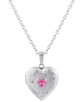 Created Sapphire (5/8 ct. t.w.) Locket Pendant Necklace in Sterling Silver (Also Available in Multi-Stones)