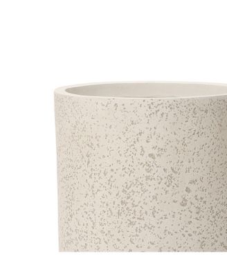 22.72" Tall Round Tapered Planter, Travertine Stone Finish, Indoor/Outdoor Garden Pot