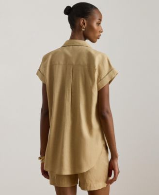 Women's Dolman-Sleeve Point Collar Shirt