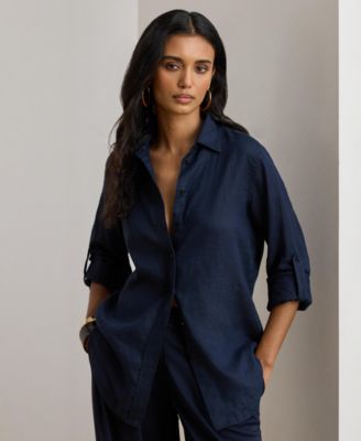 Women's Point Collar Button Placket Shirt