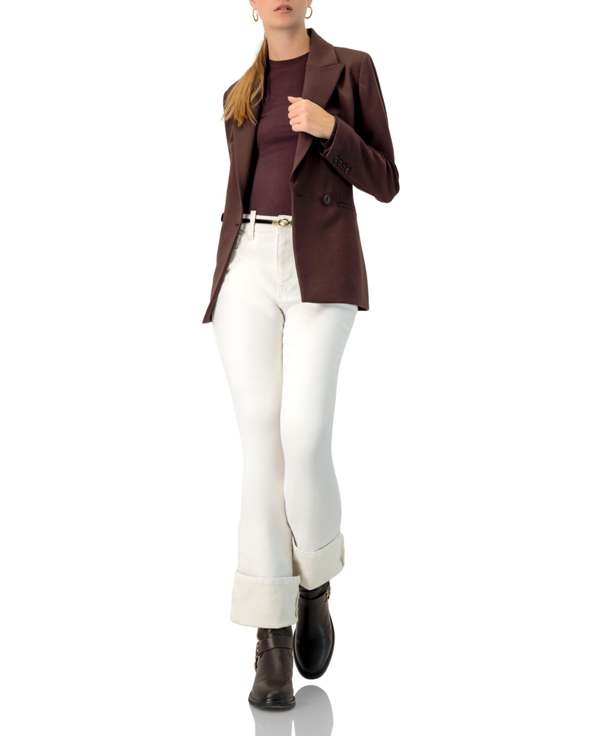 Ivonne Women's Tailored Double Breasted Blazer
