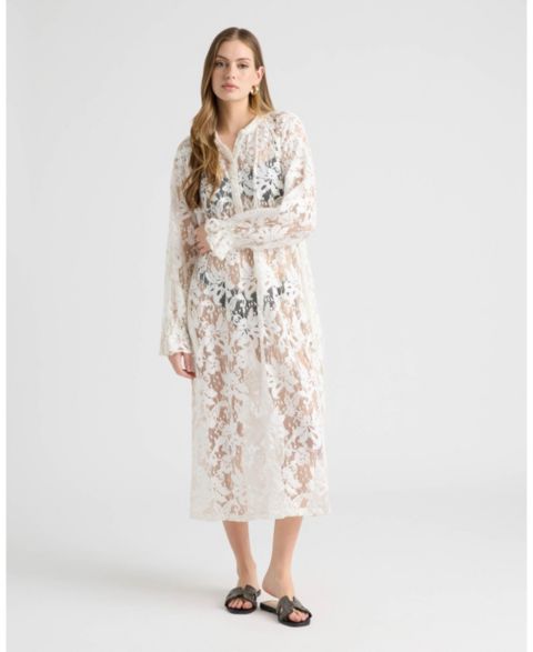 Женское платье NVLT Long Shirt Dress with Raglan Sleeve, цвет: Красный