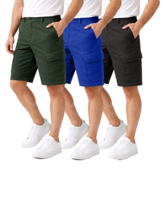 Men's Cotton Flex-Stretch Cargo Shorts-3 Pack