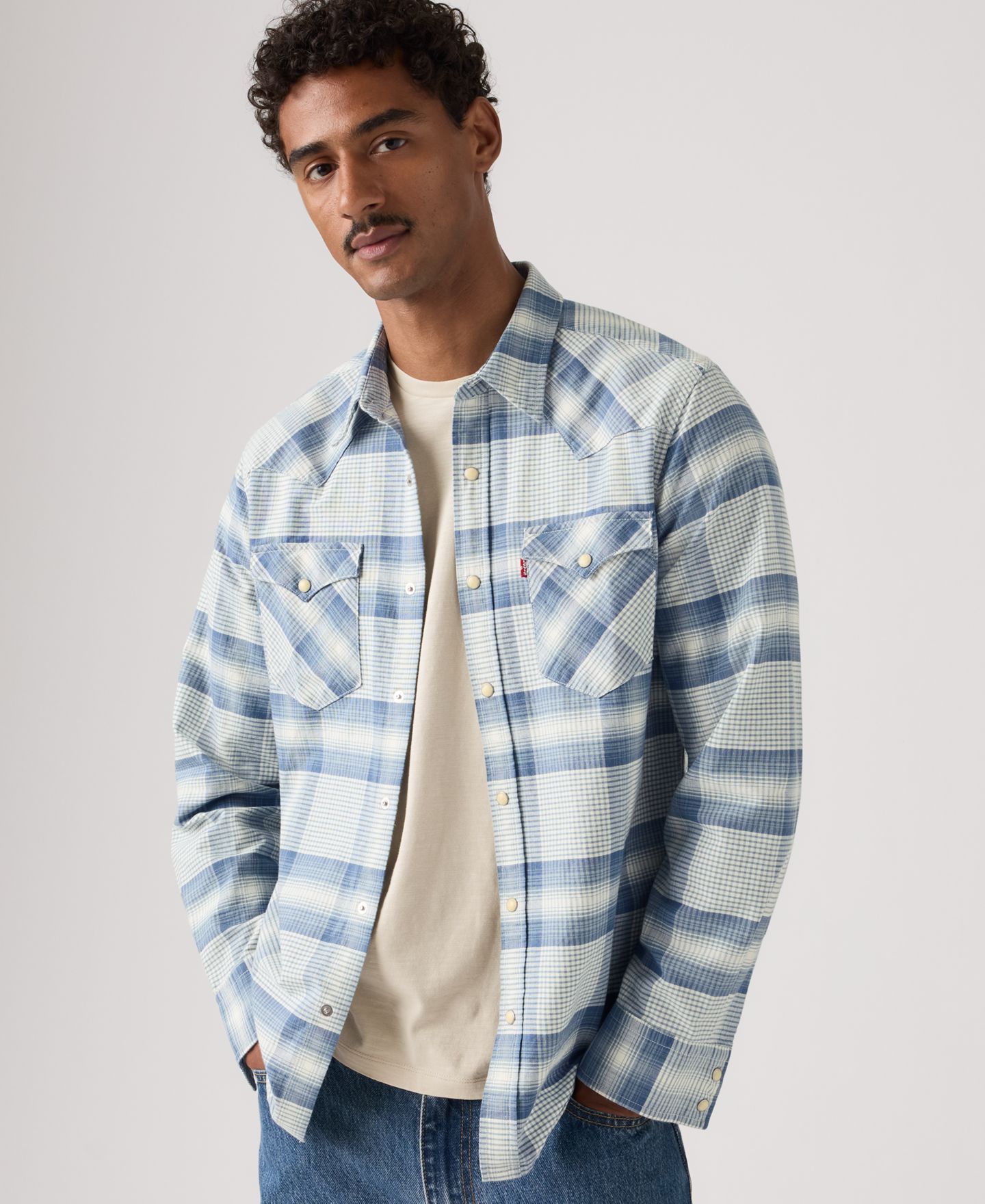 Мужская рубашка Levi's Classic-Fit Western, цвет: Клетчатый — фото 2