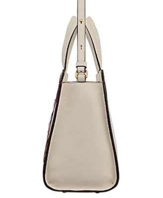 RHS Small Leather Appliqu&eacute; Ziptop Grab Satchel Bag