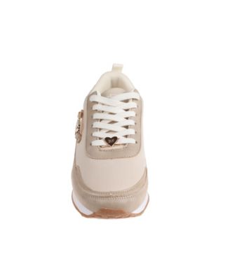 Women's Sneaker with Nylon/Suede PU Upper and Large Ornament Detail