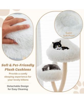 70" Cat Tower, 4-Layer Activity Tree with 3 Perches & Hanging Balls for Indoor Cats