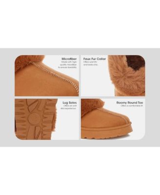 Women's Portho Faux Fur Slip Flat