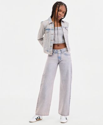 Women's Super-Low Double-Button Relaxed-Fit Denim Jean